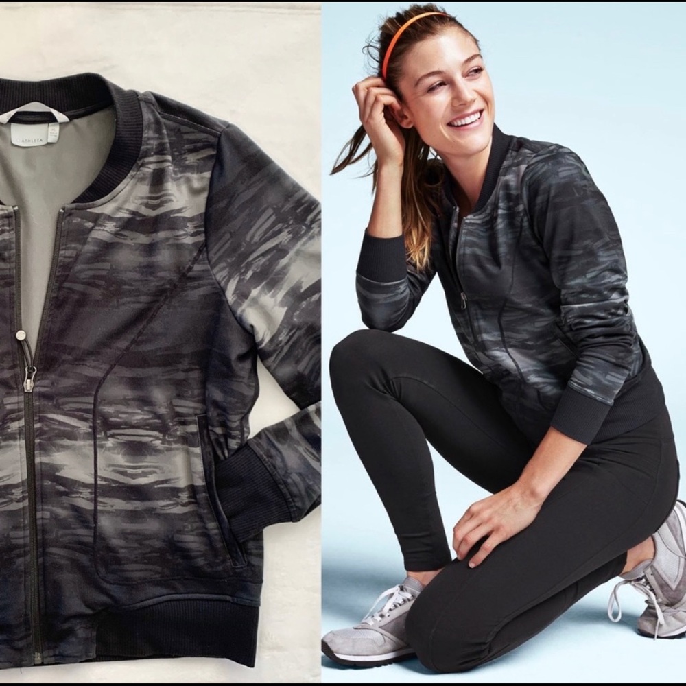Athleta Bomtastic Printed Bomber Jacket